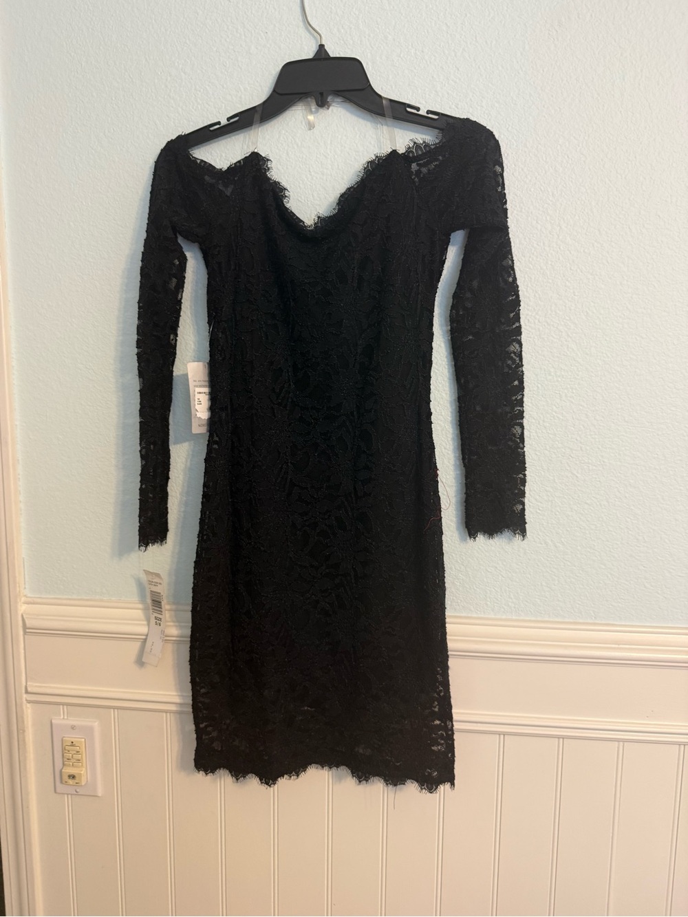 Jump Black Lace Long Sleeve Off-Shoulder Dress